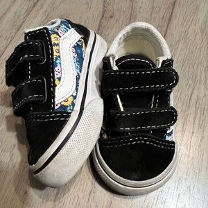 Vans Old Skool V Skate Shoe - Baby / Toddler - Black / Floral